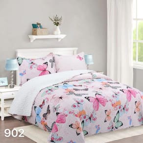 Capa de edredão Sherpa Summer 1 1/2 Seats Pink Butterfly M902