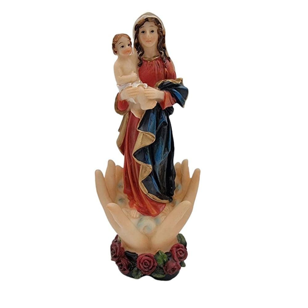 Figura religiosa Virgem Maria com o Menino Jesus 19x8 cm