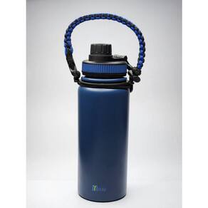 Garrafa de água isolada genérica de 600 mL com alça de corda Paracord
