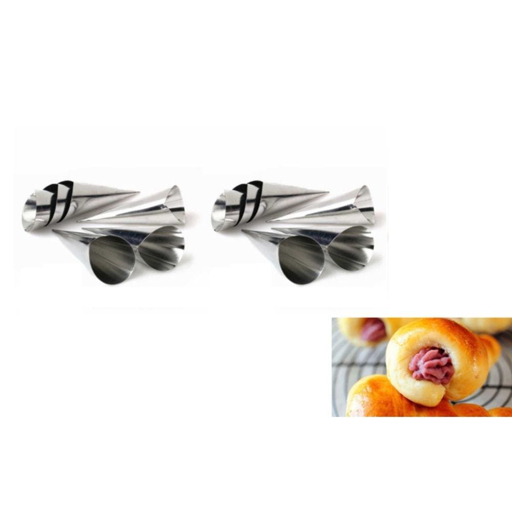 Molde para Cannoli Cachito Pan Danes 12 peças de aço inoxidável