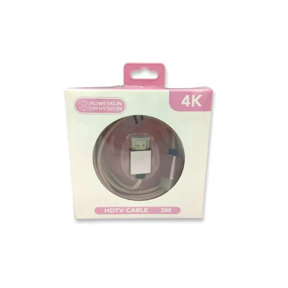 Cabo HDMI 4K 3m Versão 1.4 Rosa