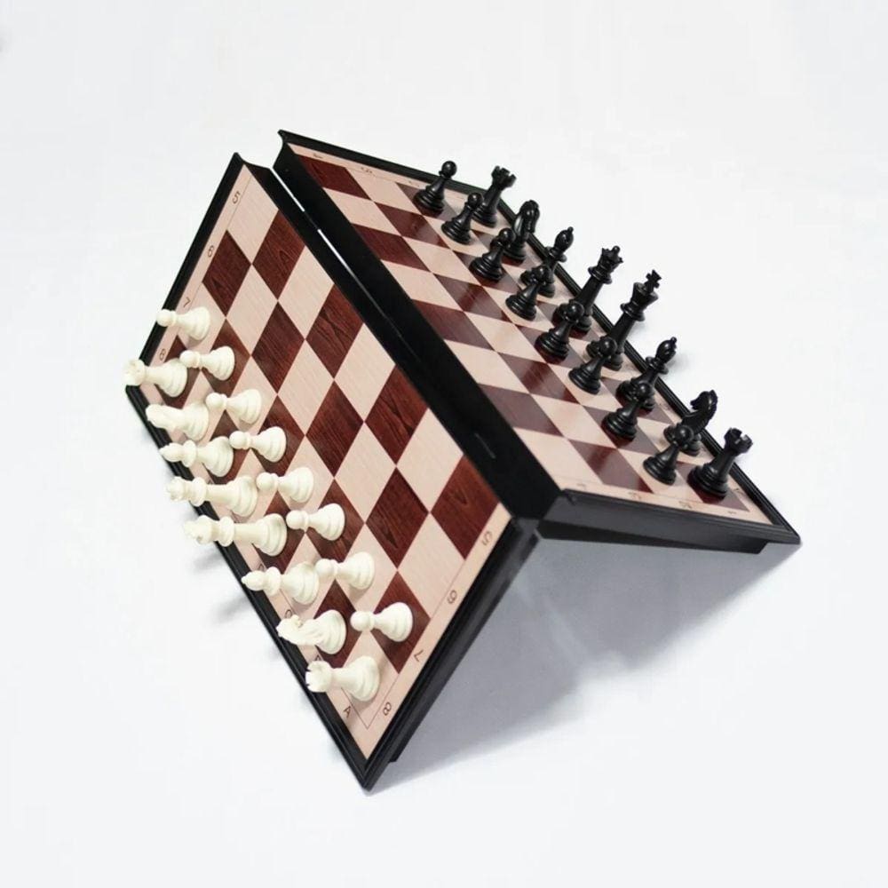 Tabuleiro de xadrez Jogo de mesa magnético de xadrez 25cm x 25cm