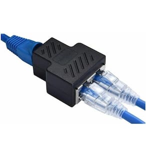 Adaptador divisor de extensão Ethernet RJ45 de 1 a 2 vias