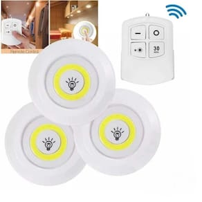 Conjunto de 3 luzes LED portáteis com controle remoto e temporizador