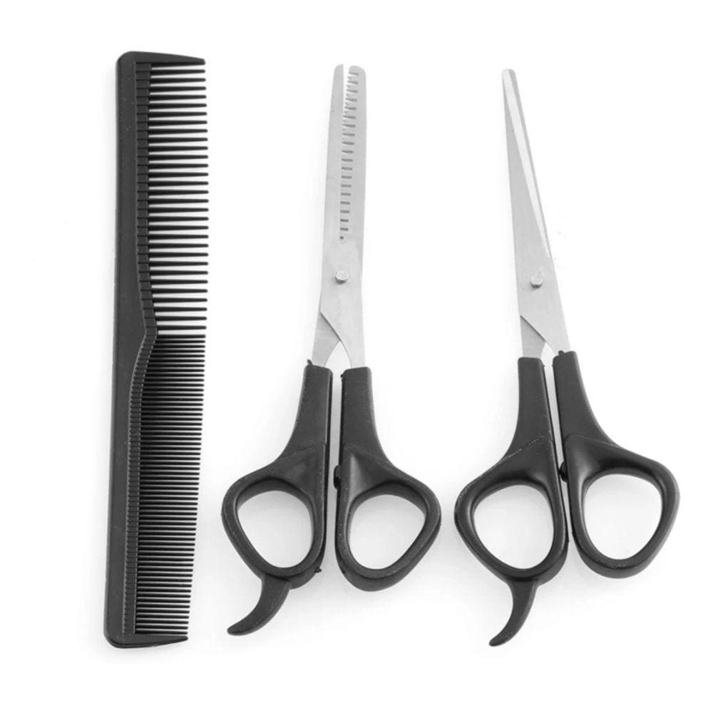 Conjunto de tesouras de cabeleireiro com corte de maca de cabelo com pente inoxidável