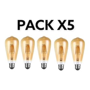 Pacote de lâmpadas LED x5 Retro Vintage 4W E27 à prova d`água para Garland