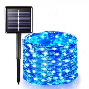 Luzes LED solares 32m 300 LEDs Decoração de Natal azul