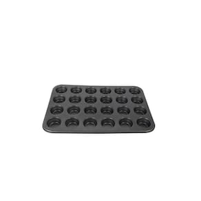 Molde de cupcake com 24 compartimentos, antiaderente, cinza teflon
