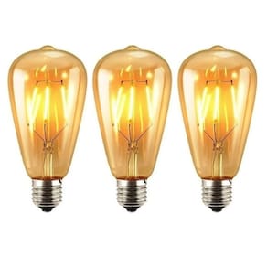 Pacote de lâmpadas LED x3 Retro Vintage Warm Light 4W E27