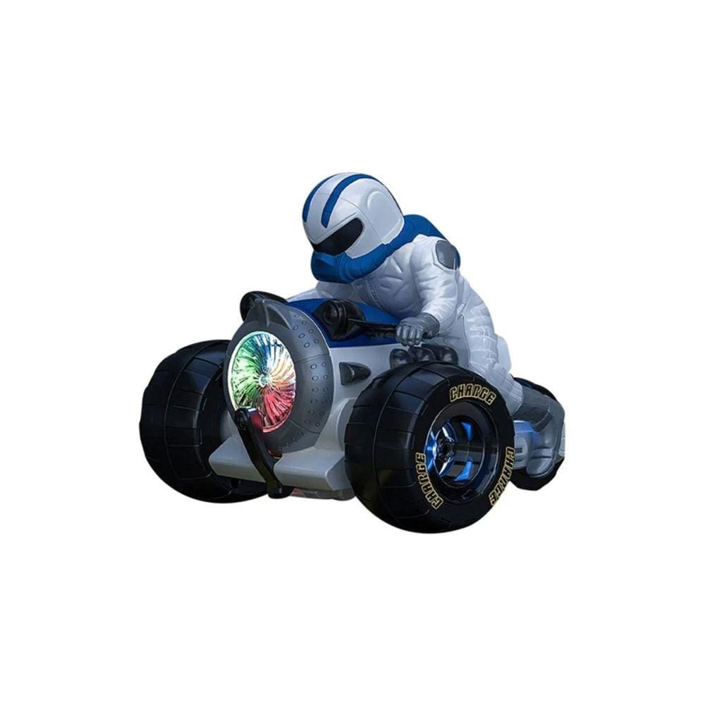 Brinquedo de motocicleta interativo 360° com som, luz e movimento