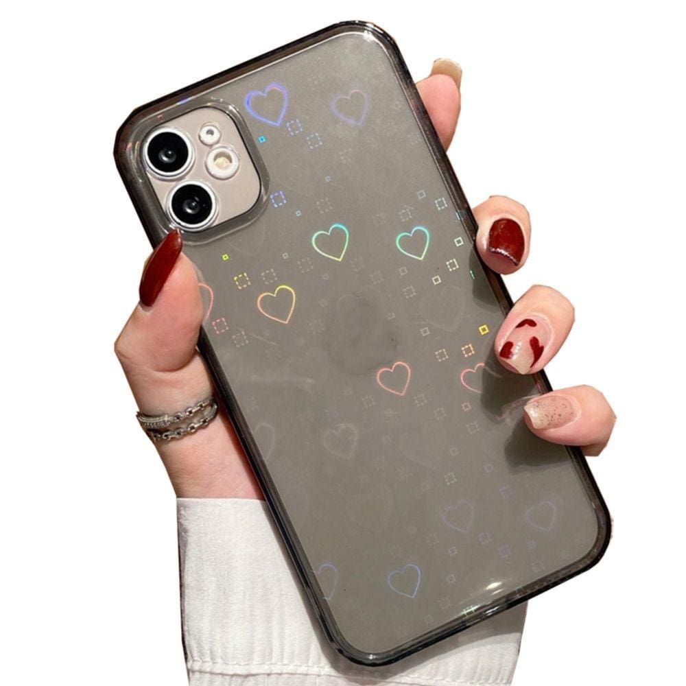 Capa de telefone de silicone anti-Knock Hearts para 11 preta