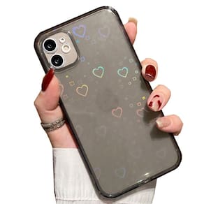 Capa de telefone de silicone anti-Knock Hearts para  11 preta