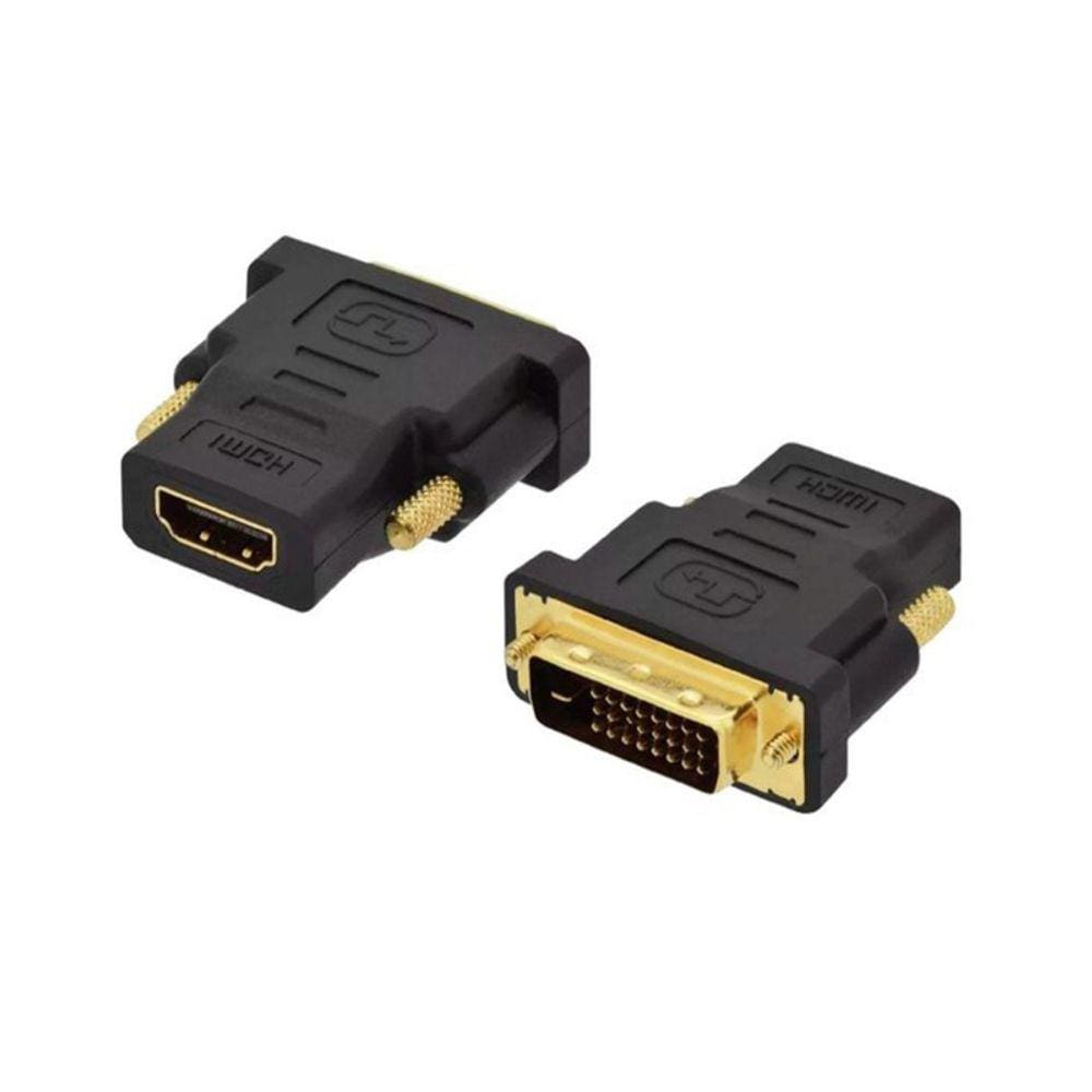 Adaptador HDMI fêmea para DVI-D macho bidirecional
