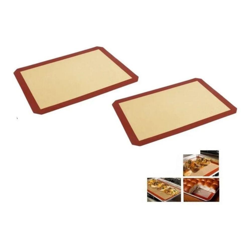 Tapete de cozimento de silicone Macarons Pizza Cookies vermelho 30cm x 40cm