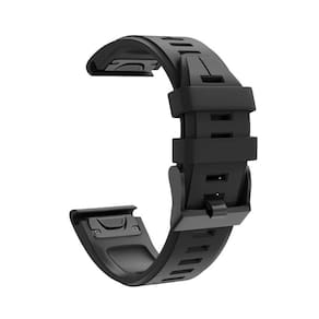 Pulseira de relógio  Fenix 6 6 Pro 5 5 Plus 22 mm em silicone preto