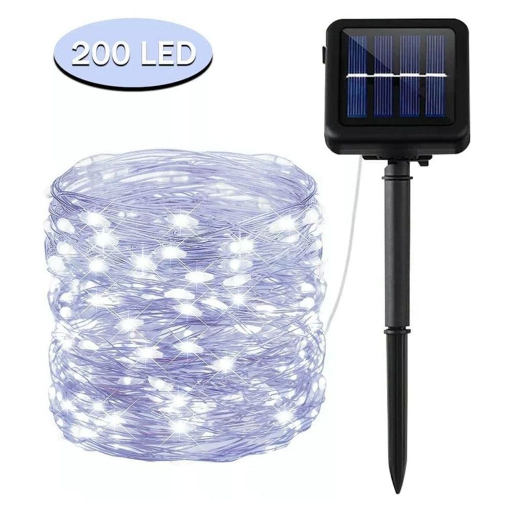 Luzes LED solares 22m 200 LEDs para decoração de Natal