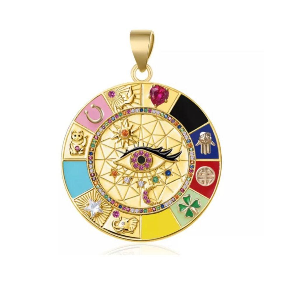 Pingente astrológico com zircões