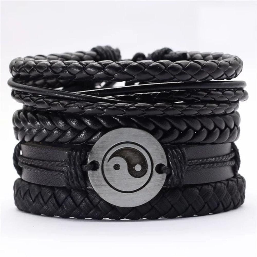 Pulseira Mystical Leather Eco para mulheres, cor preta