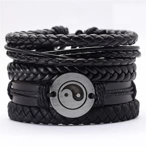 Pulseira Mystical Leather Eco para mulheres, cor preta