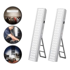 Pacote de luz de emergência com 2 luzes LED recarregáveis de 60