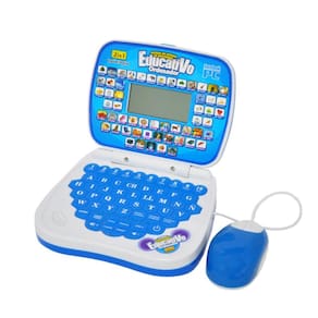 Computador educacional Mini PC para crianças azul com mouse