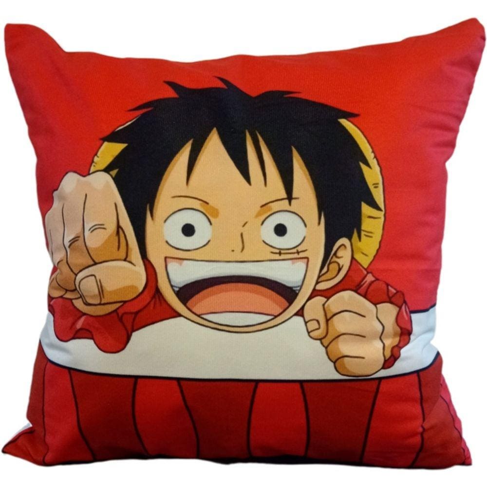 Almofada de pelúcia Mini Luffy Muguiwara 45x45cm com preenchimento