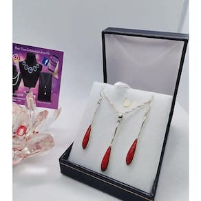 Conjunto de joias Hermosi Jaspe Stone Drop em prata esterlina 925