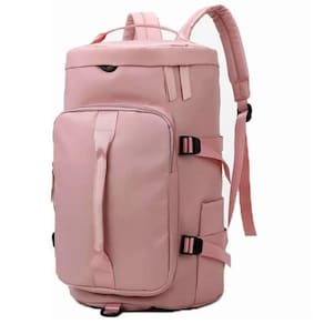 Mochila impermeável para viagens e esportes em tecido oxford rosa