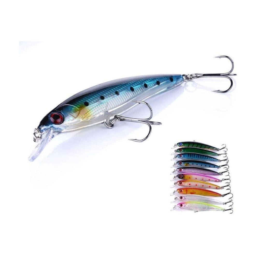 Pacote de isca de pesca 10 Rapala para Corvina e Sole 11 cm 13,5g
