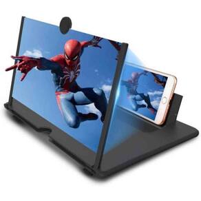 Amplificador de telefone com tela de aumento HD 3D preto 12 polegadas