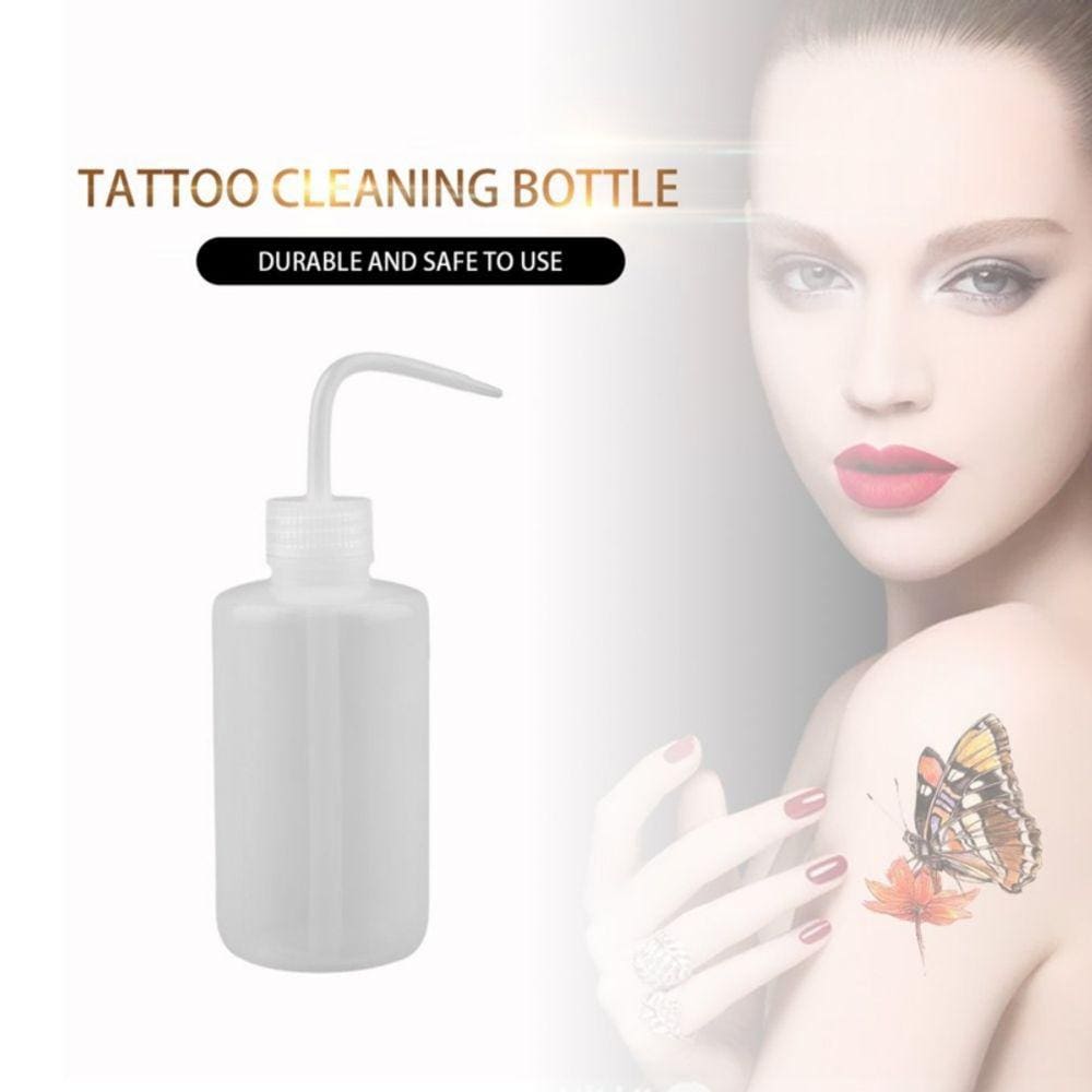 Frasco de limpeza de tatuagem de 250 ml de plástico macio com marcas de escala