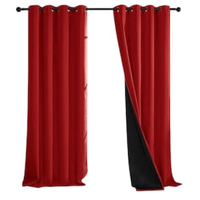 Conjunto de cortinas Blackout Meipulis Red Lisa Texture 230 cm x 140 cm