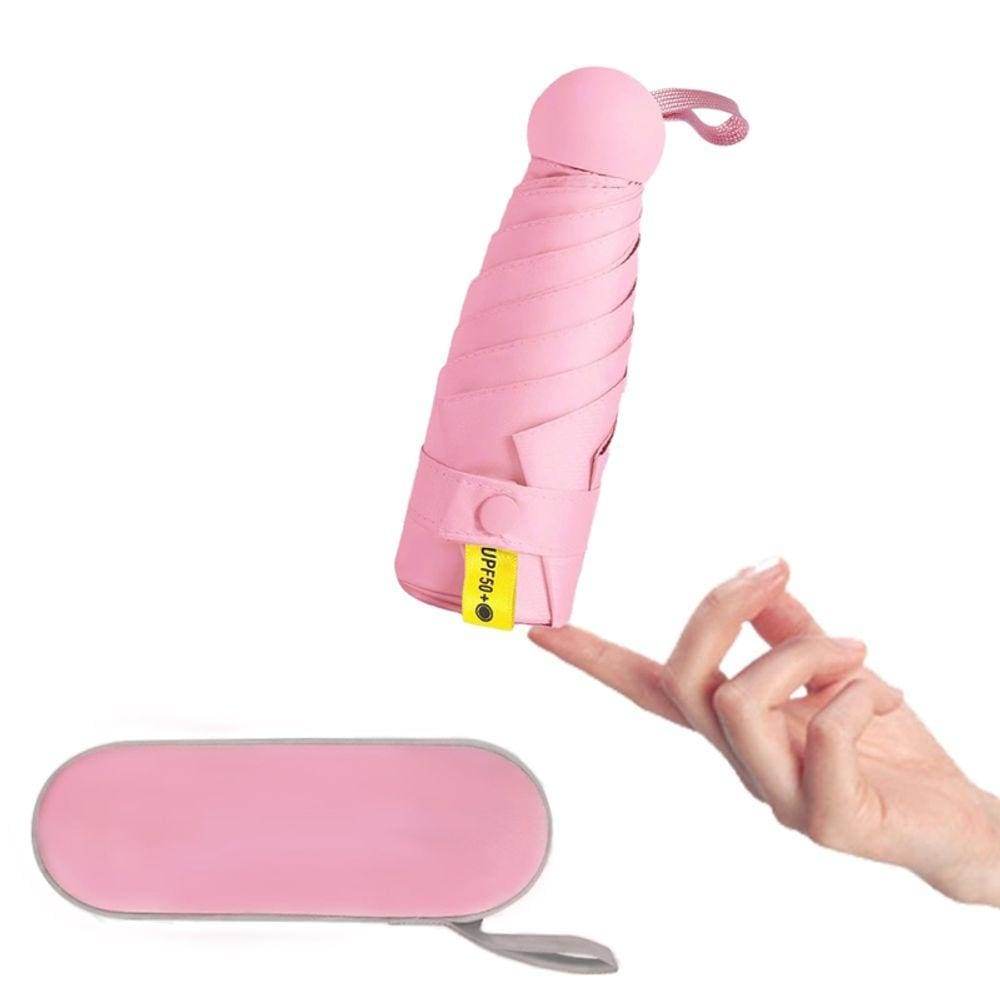 Guarda-chuva Mini guarda-chuva de bolso rosa 8 costelas, raios UV