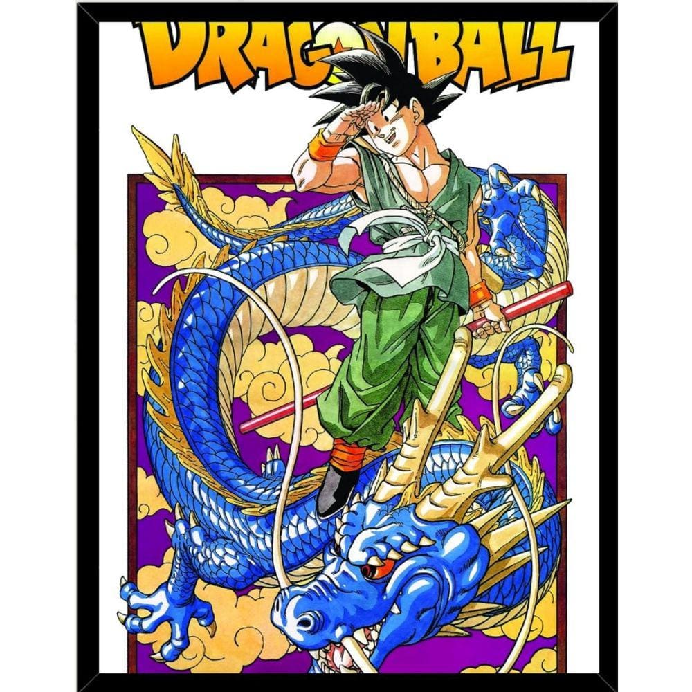 Moldura decorativa Dragon Ball Goku 30x40cm Moldura de madeira preta