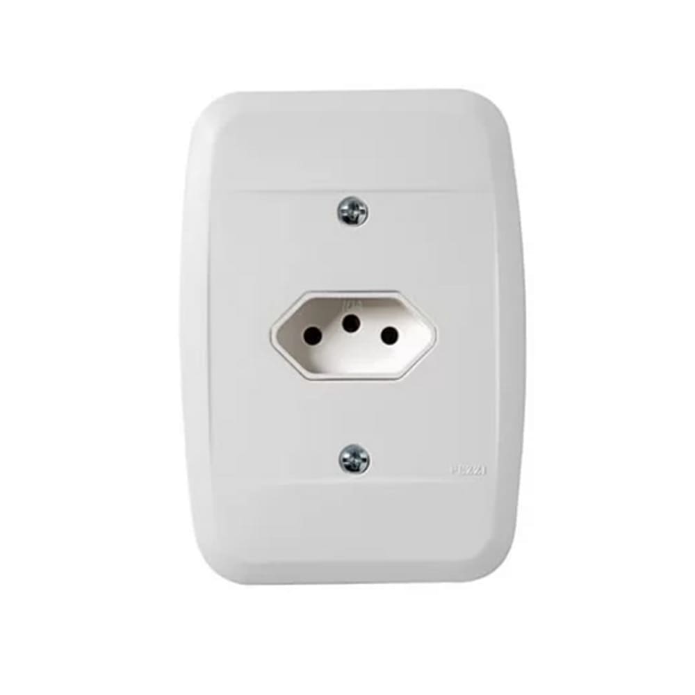 Tomada Embutir Simples 2P+T 20A Branca 40137 - Pezzi
