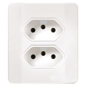 Tomada Dupla 2P+T c/Caixa Sobrepor Branca 20A 60515 - Pezzi