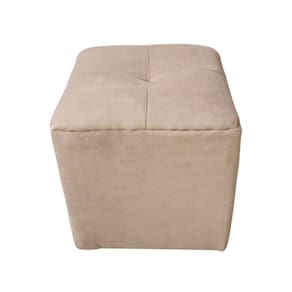 Pufe Rimar Beige para móveis de pelúcia 40x40x45 cm