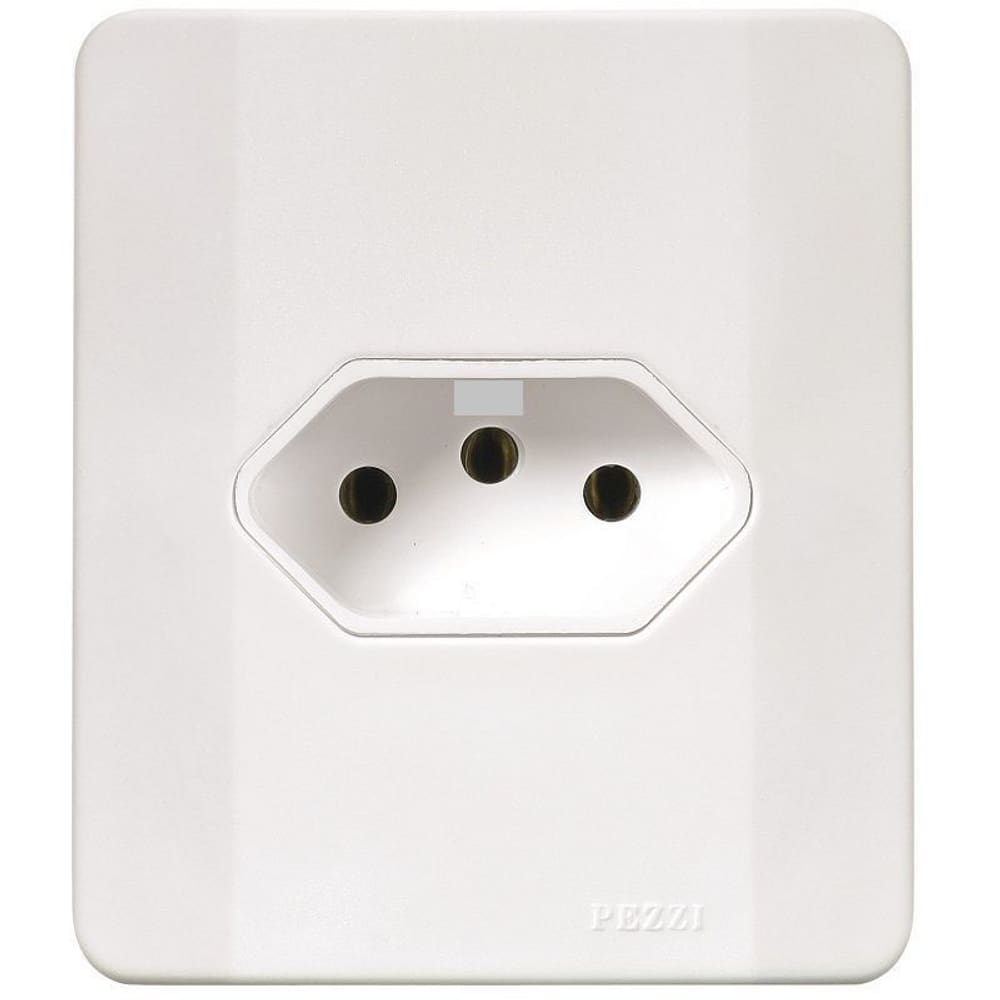 Tomada Simples 2P+T c/Caixa Sobrepor Branca 20A 60537 - Pezzi