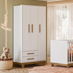 Guarda Roupa Roupeiro Infantil Qencanto Slim 4340 Qmovi Branco Acetinado