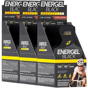 Combo 3 Gel Energel Black Sachês Bodyaction Laranja Acerola