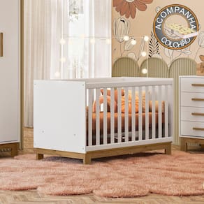 Berço Mini Cama Qencanto Slim 4315 Qmovi Branco Acetinado + Colchão Gazin