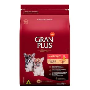 Ração Gran Plus Menu Cães Filhotes Porte Mini Frango e Arroz 1kg