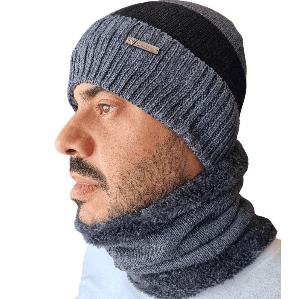Touca Com Gola Cachecol Forrada Térmica Proteção Inverno 