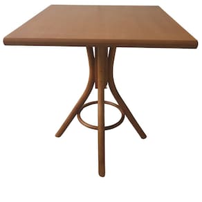 Mesa Eva Selva Quadrada 80x80cm - Restaurante Cafeteria Cozinha Sala De Jantar Castanho Mogno