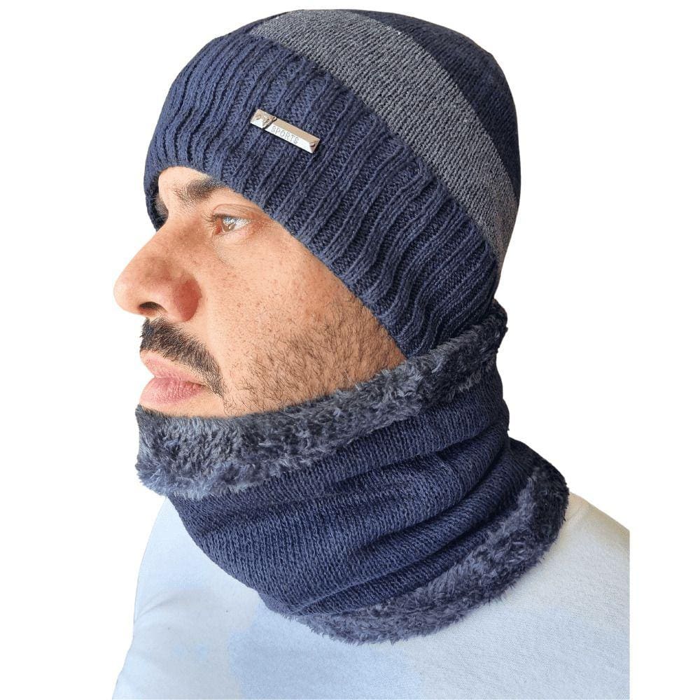 Touca Com Gola Cachecol Forrada Térmica Proteção Inverno