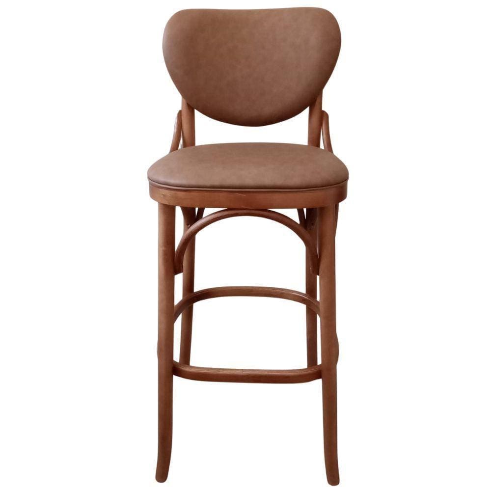 Banqueta Thais Selva Assento E Encosto Facto Bar Decoracao Gourmet Bistrô Bancada Castanho Mogno