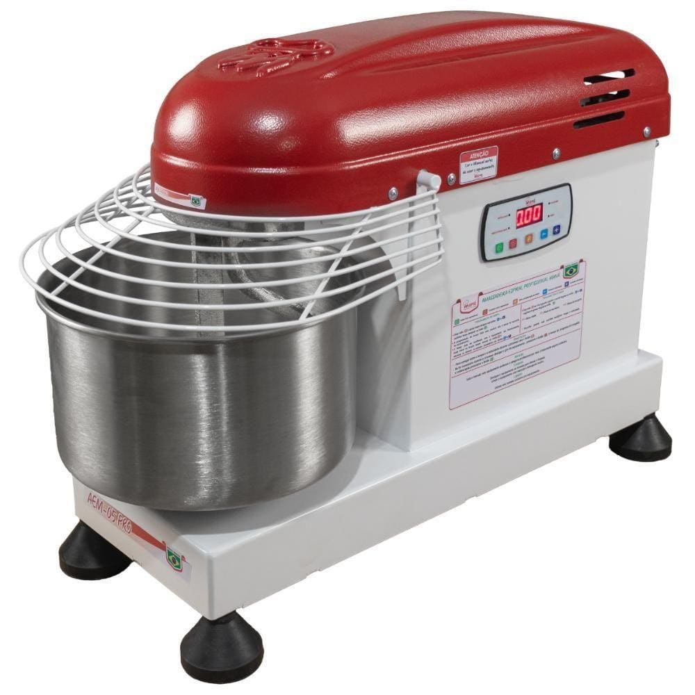 Amassadeira Espiral 5kg Pro Masseira De Pizza Pão 4 Velocidades Aem-5 Maná Bivolt Bivolt