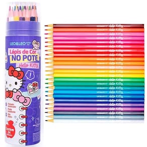 Lapis De Cor No Pote Hello Kitty - 24 Cores - Leo & Leo