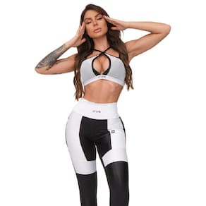 Conjunto Strappy Lets Gym Feminino Calça Legging e Top Fitness Confortável Academia