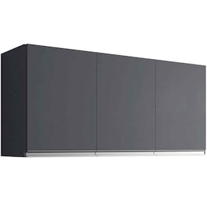 Armário Aéreo Cozinha Adriana 3 Portas 120 Cm Cinza